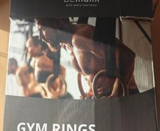 bemaxx Wooden Gym Rings  Gymnastic Rings Set with Door Anchor  Excellent Condition
