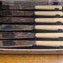 Vintage Sheffield silver Fish Cutlery Set W/ Faux Bone Handles Image 6