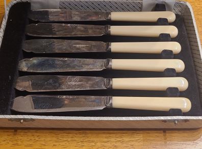 Sheffield silver Fish Cutlery Set W/ Faux Bone Handles