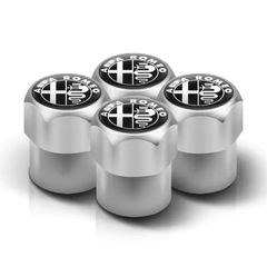 4Pcs Car Tire Valve Stems Cap Aluminum Alloy Wheel Stem Air Caps For Alfa Romeo Giulia Stelvio MiTo Giulietta Tonale ALFA 4C Disco