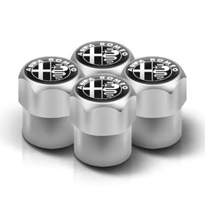 4Pcs Car Tire Valve Stems Cap Aluminum Alloy Wheel Stem Air Caps For Alfa Romeo Giulia Stelvio MiTo Giulietta Tonale ALFA 4C Disco