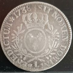 Louis XV of France, 1738, 1 ECU Silver Coin 41mm.