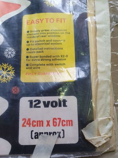 Vintage car rear window demist defrost element
