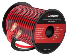 100FT 18 AWG Gauge Electrical Wire, DC 12V Hookup Red Black Copper Stranded Auto 2 Cord Low Voltage, Extension Cable with Spool for LED Ribbon Lamp Light