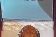 935 high silver large Amber ring