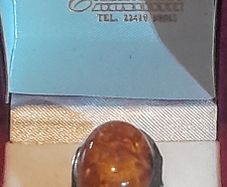 935 high silver large Amber ring
