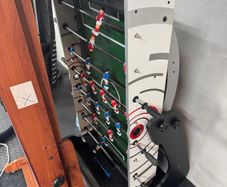 pool table and football foosball table fold down