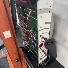 pool table and football foosball table fold down