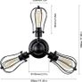Vintage Ceiling Lights Adjustable Socket Industrial Chandeliers Metal Wire Cage Lamp Semi-Flush Mount Rustic Ceiling Indoor Home Retro Lighting Fixture 3-Light(Bulbs Not Included) MULTIPLE COLOURS AVAILABLE (FREE POSTAGE) Image 5