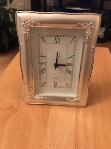 Silver Plated  photo Frame Clock