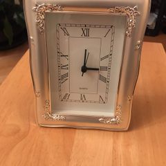 Silver Plated  photo Frame Clock