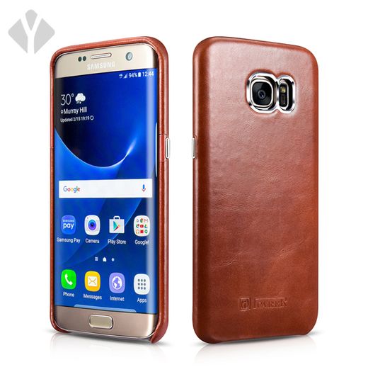 S7 Edge Vintage Leather Back Cover