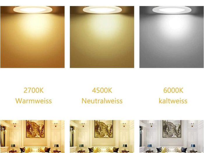 10x Recessed Ceiling Lights GU10, 5W 600LM Cool White 6000K, Round Metal Matte White Recessed Downlights 30 Swiveling with 5W Bulbs, Spotlights Ceiling Lights 220V-240V, (Hole Size:68mm-80mm)