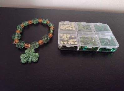 paddys day nail art and braclet