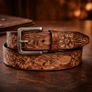 Premium Embossed Genuine Leather Belt Stylish Vintage Designer Belt Durable Formal & Casual Waist Belt Image 4