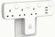 T-Shaped Multi-Outlet Power Strip with 3 USB Ports, new, unopened.