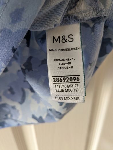 M and S T-shirt size 12
