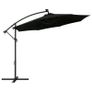 Cantilever Umbrella with LED Lights and Steel Pole 300 cm Black Image 5