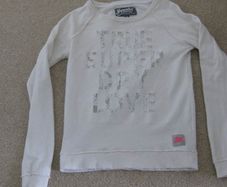ladies cream/beige Superdry stressed look sweater size small/8 to 10