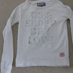 ladies cream/beige Superdry stressed look sweater size small/8 to 10