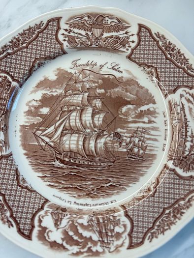 Vintage Fair Winds Friendship of Salem Dinner Plate 10.5 Alfred Meakin England