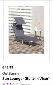 Sun Lounger (Built-In Visor)