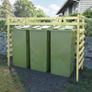 Triple Bin Shed Green 210x80x150 cm Impregnated Pinewood Image 3