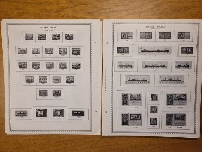 Poland 1946 -1983  Minkus Stamp album pages partially filled