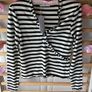 Mango top size medium wrap effect long sleeves black & ivory cream Image 4