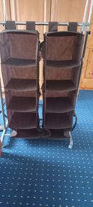 Adjustable clothes racks and hanging storage organisers