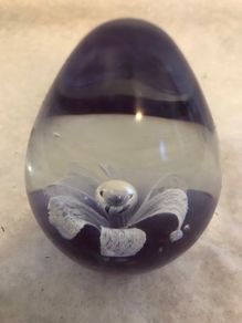 New Purple Oval Handcrafted Glass Paperweight