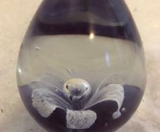 New Purple Oval Handcrafted Glass Paperweight