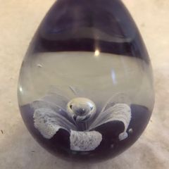 New Purple Oval Handcrafted Glass Paperweight