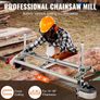 Portable Sawmill 35.6cm-91.4cm Guide Bar Galvanized Steel Chainsaw Planking 0.5cm-30cm Thickness, Wood Lumber Cross Cutting Saw Mill for Builders and Woodworkers, Silver Image 3