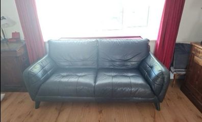 Beautiful Black Leather Sofa