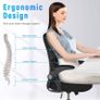FREE EXPRESS SHIPPING Office Chair Ergonomic Desk with 90 Degree Flip-up Armrest Lumbar Support, Height Adjustable Chair, Executive Swivel Computer Padded Seat Cushion for Home/Office Image 3