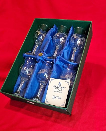 Set of 6 Penrose Glass Waterford Glasses - Irish Hand-Cut Crystal in Original Box