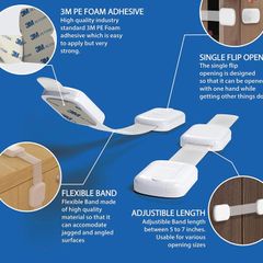 8 Adjustable Child Safety Cupboard Locks (8 or 12 Pack) Baby Proof Cabinets & Drawers - Easy Install, No Tools Needed
