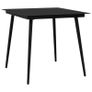 5 Piece Outdoor Dining Set PVC Rattan Black Image 4