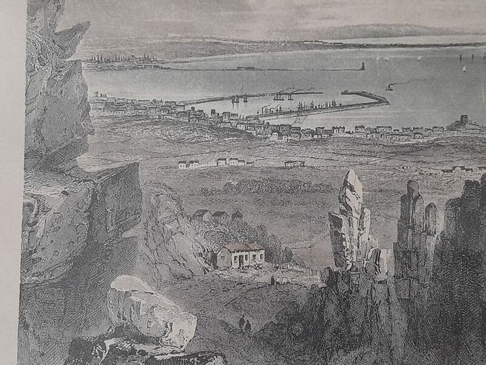 Old 19th C Framed Print of Dublin Bay