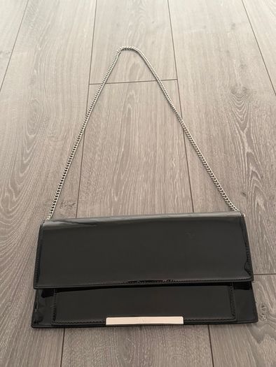 Black Patent Faith Clutch / Crossbody Bag_Like New
