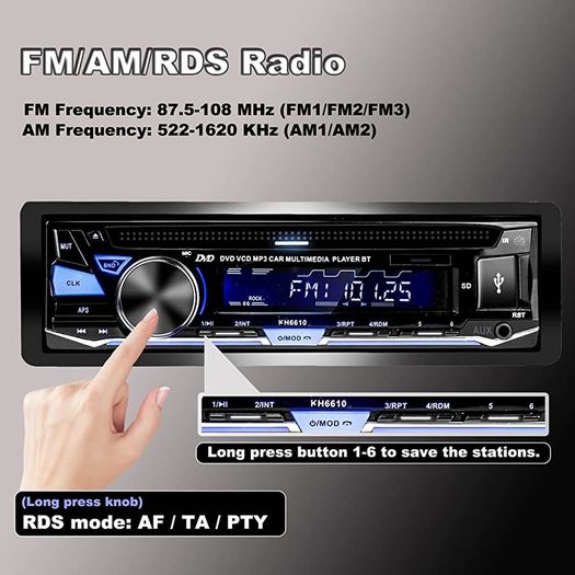 Alondy 1 DIN 12V Car Stereo Headunit CD DVD Player Radio Bluetooth (FREE POSTAGE)