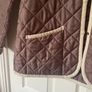 Vintage Lavenham Quilted Jacket - Light Brown + Cream Corduroy - Made In England - Size 16 Image 5