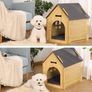 Wooden Pet House with Roof for Dogs Indoor Use, Easy Assemble Breathable Dog Crate for Small Medium Dog Cat, Dog Kennel for Playing and Resting (FREE POSTAGE) Image 3