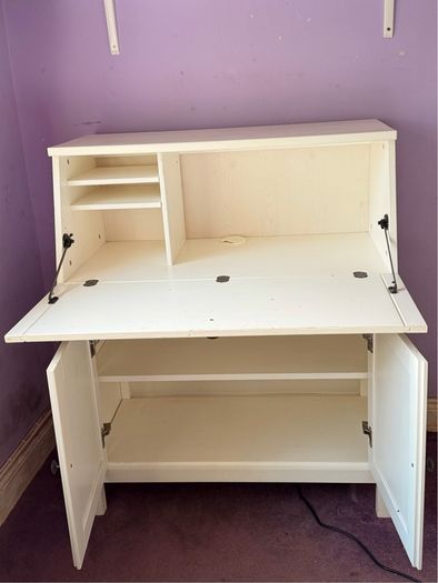 IKEA HEMNES White fold-down Secretary Desk