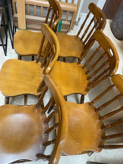 6 x Lovely Wooden Kitchen Dining Chairs - Can Deliver