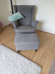 ikea strandmon chair and footstool