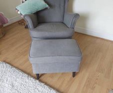 ikea strandmon chair and footstool