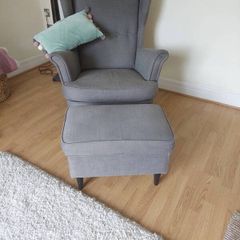 ikea strandmon chair and footstool