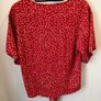 Red Floral Tie Front Knot Top Size S! Image 5